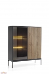 Вітрина низька Сенто / Sento WT104 з підсвіткою чорний/дуб вотан Perfect Home ширина 103 см. 12