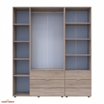 Шафа для одягу Дорос Гелар дуб сонома 3-х дверна з пеналом 176,2 см 2