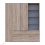Шафа для одягу Дорос Гелар дуб сонома 3-х дверна з пеналом 176,2 см 4