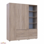 Шафа для одягу Дорос Гелар дуб сонома 3-х дверна з пеналом 176,2 см 5