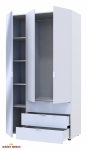 Шкаф для одежды Дорос Гелар белый 2-х дверный/Зеркало 116,5 см 3