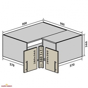№80 Тумба верхняя угловая 90 Люкс RODOS
