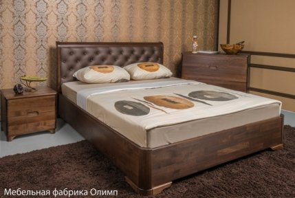 Кровать Милена PREMIUM с мягкой спинкой(ромб) с подьемным механизмом