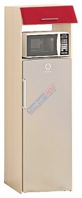 Шкаф П60.214.1Д под обычный холодильник и микроволновку Хай-Тек глянец перламутр