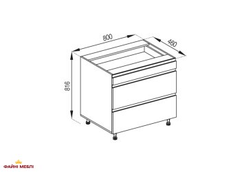 Тумба нижня Н 80 3Ш (1+2) Тіна