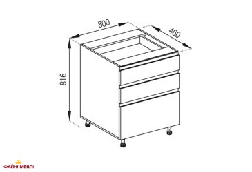 Тумба нижня Н 80 3Ш (2+1) LUX Тіна