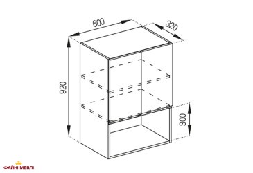 Тумба верхня В 60 2Д п/мікрохв. (920) Тіна