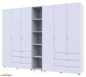 Шафа Дорос Гелар білий з Етажеркою 6 дверна 270,6 см