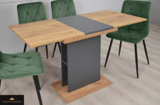 Стіл обідній Stoun / Стоун Інтарсіо Дуб крафт золотий/Антрацит Розкладний 100/135 см