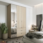 Шафа для одягу Дорос Гелар дуб сонома 2-х дверна/Дзеркало 116,5 см Шафа для одягу Дорос Гелар дуб сонома 2-х дверна/Дзеркало 116,5 см