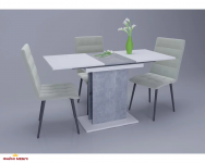 Стіл обідній Stoun / Стоун Інтарсіо Біла Аляска / Індастріал Розкладний 100/135 см